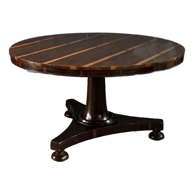 19th Century English Regency Rosewood Tilt Top Center Table For Sale