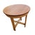 Mid-Century Modern 1940s Restored Round Rattan & Mahogany 3 Strand End Table W/ Copper Nailheads For Sale - Image 3 of 7
