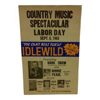 1965 Vintage Country Music Concert Poster For Sale