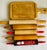 Set of 5 vintage maple rolling pins, from 20” to 14”, one is painted with Santa Claus. Maple kitchen board.Kitchen...