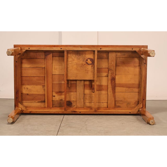 Mexican Pine Vintage Rustic One Drawer Writing or Dining Table For Sale - Image 18 of 18