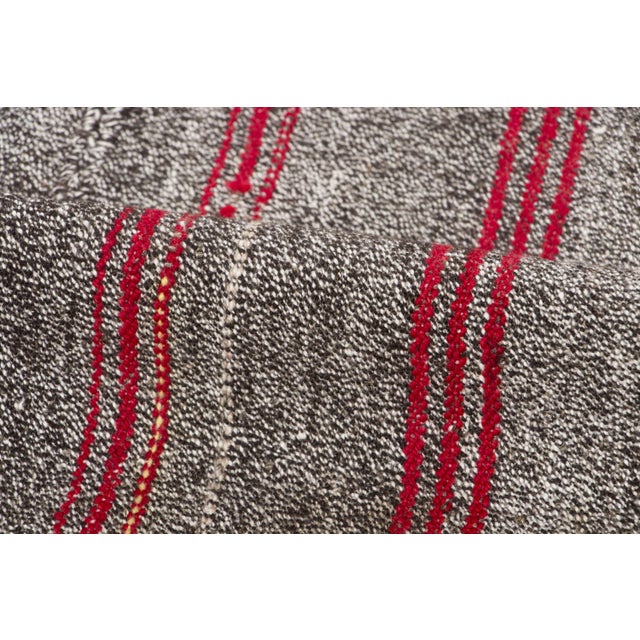 Vintage Turkish Kilim Exotic Yarn Rug With Red Stripes by Rug & Kilim, 1950-1959 For Sale In New York - Image 6 of 9