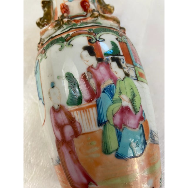 Small Chinese Rose Medallion Vase For Sale - Image 9 of 12