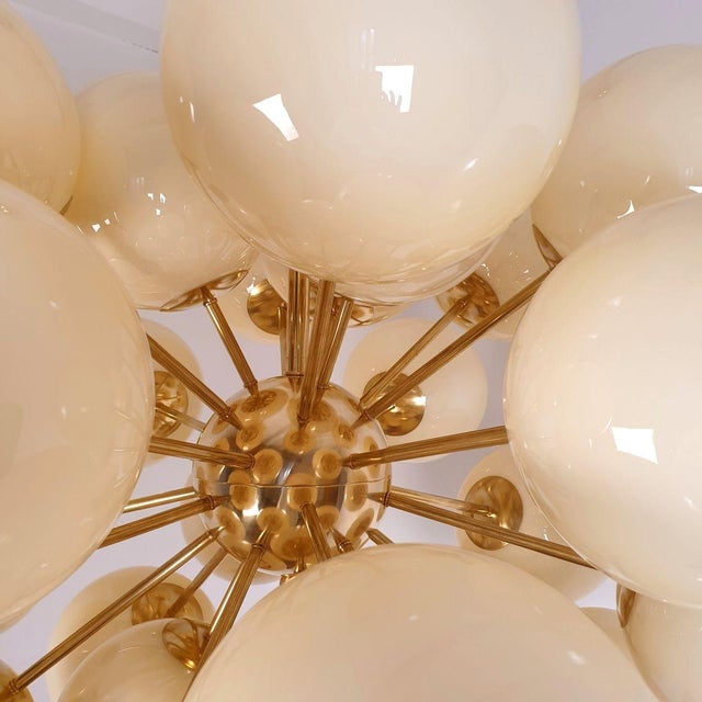 Beige 1990s Mid Century Modern, Beige Glass Sputnik Chandelier For Sale - Image 8 of 11
