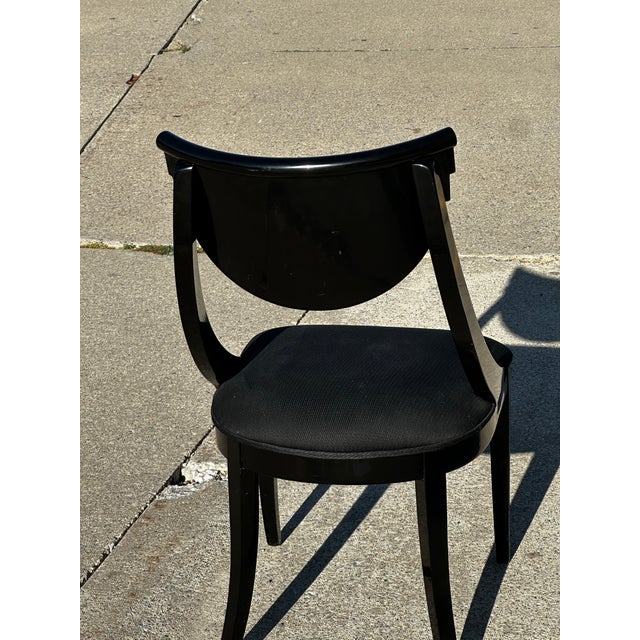 Art Deco 1980s Pietro Constantini Set of 6 Lacquered Dining Chairs For Sale - Image 3 of 12