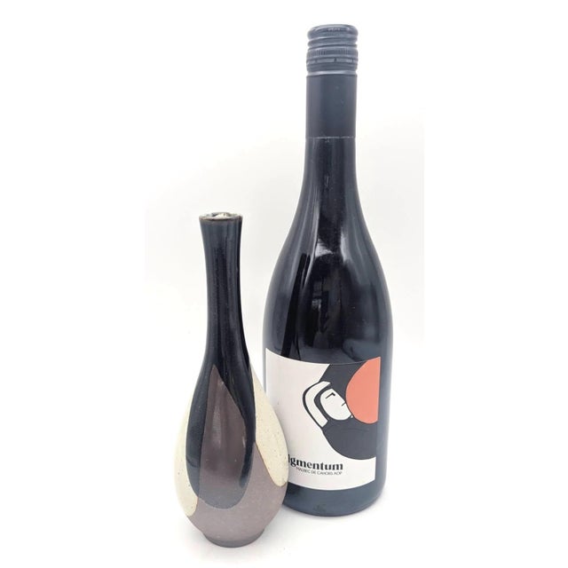 Coffee Mid 20th Century Japanese Glazed Stoneware Bud Vase For Sale - Image 8 of 10