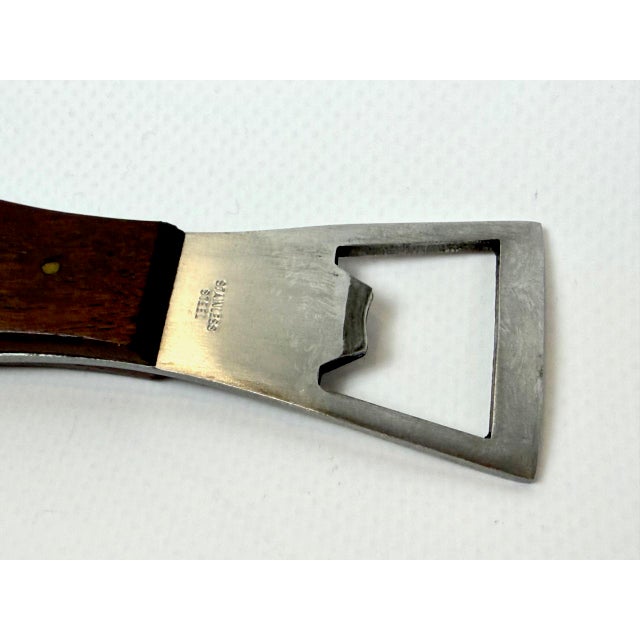Carl Auböck Mid-Century Modern Steel and Teak Fish Bottle Opener by Carl Auböck, 1960s For Sale - Image 4 of 8