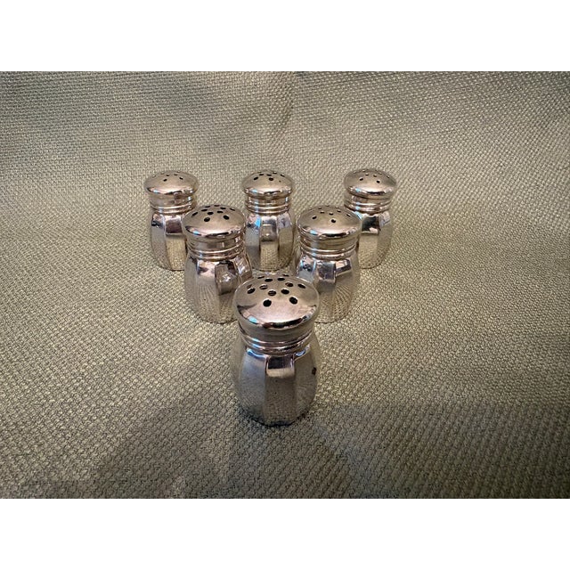 Modern Mid 20th Century Individual Sterling Silver Salt Shakers - Set of Six For Sale - Image 3 of 6