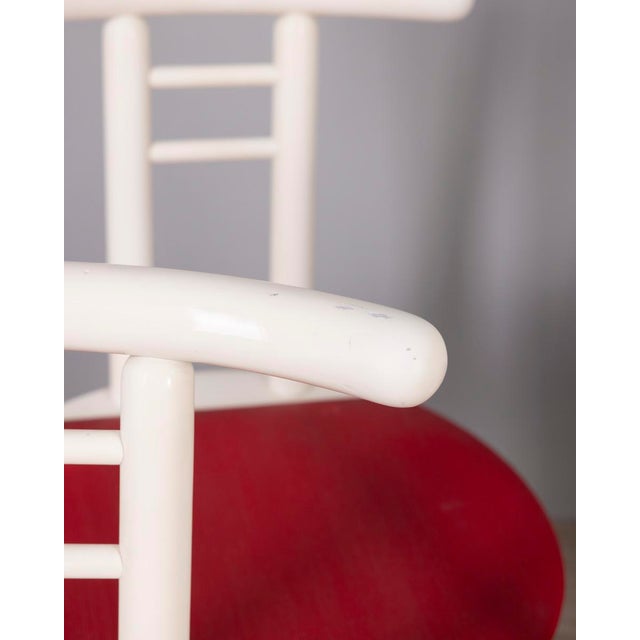 Vintage Italian Chairs in Wood and Red Vinyl, 1980s, Set of 4 For Sale - Image 16 of 17