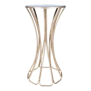 Faruh Metal & Mirrored Accent Table, Silver