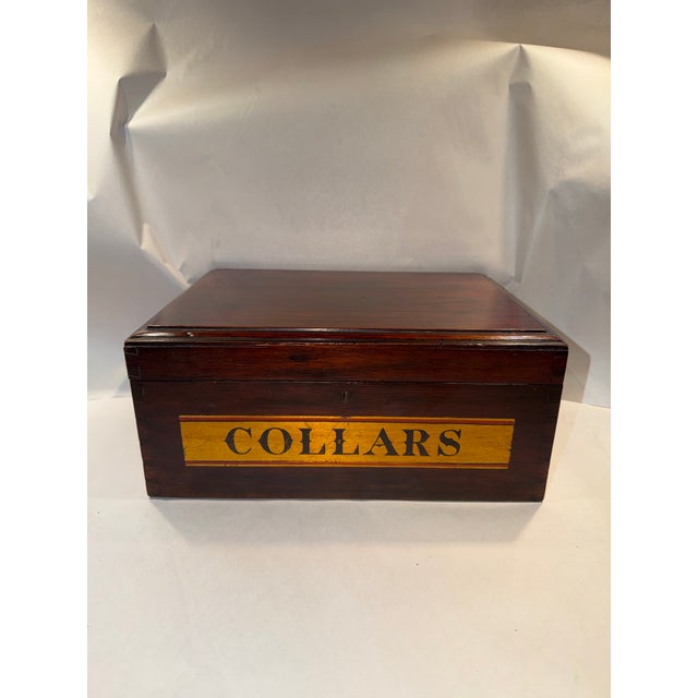 19th Century Gentleman's Retail Display or Dresser Box Marked "Collars" For Sale - Image 9 of 12