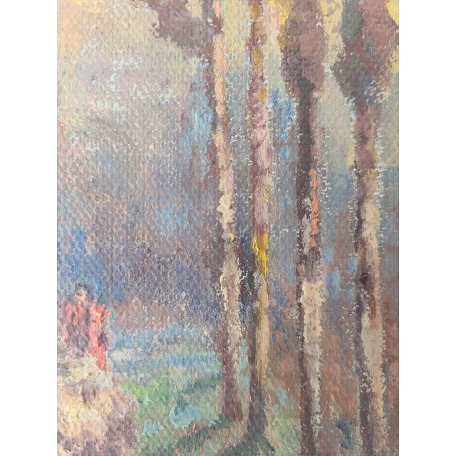 1910s Alice Blair Pollard Antique Oil Painting Early California Pastoral Sunset With Sheep For Sale - Image 5 of 15