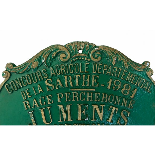 A wonderfully decorative vintage French equestrian award plaque from the 1981 Departmental Agricultural Competition in...