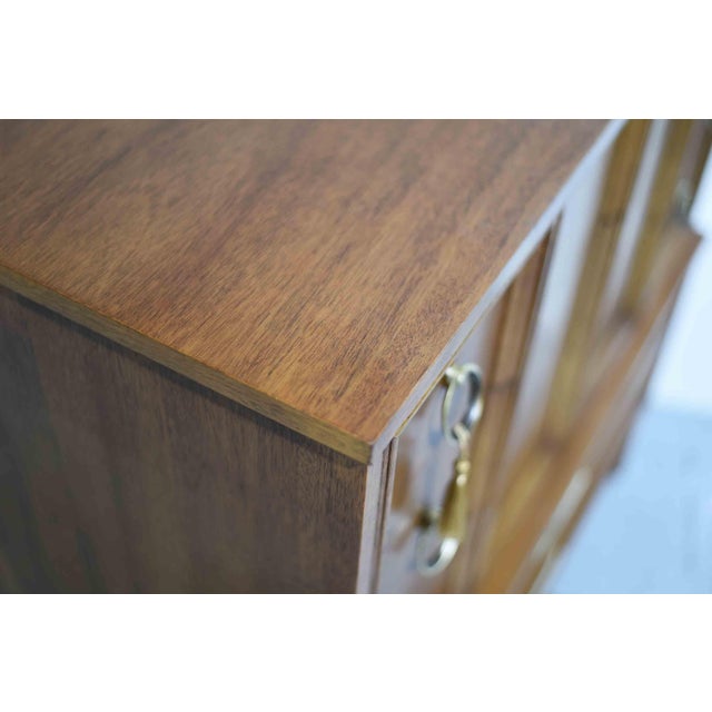 1960s Mid Century Modern Walnut Highboy Dresser by Dixie Furniture For Sale - Image 9 of 14