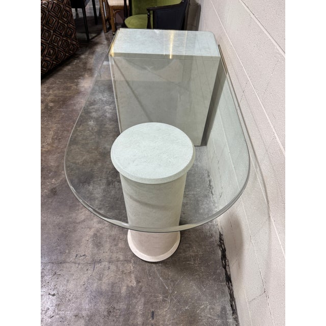 Lane Post Modern Glass Top Desk For Sale - Image 9 of 11