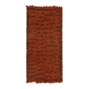 Antique Verneh Kilim in Orange, Blue and Red Geometric Patterns