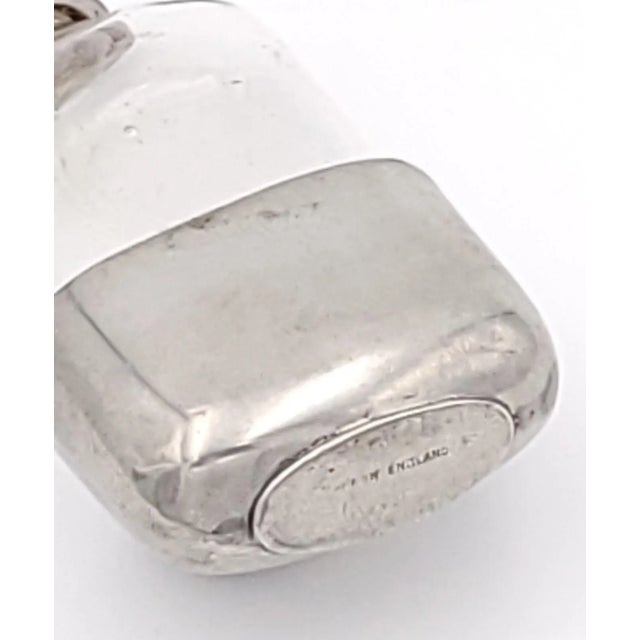 1940s Circa 1940 Silverplate Crystal Flask For Sale - Image 5 of 8