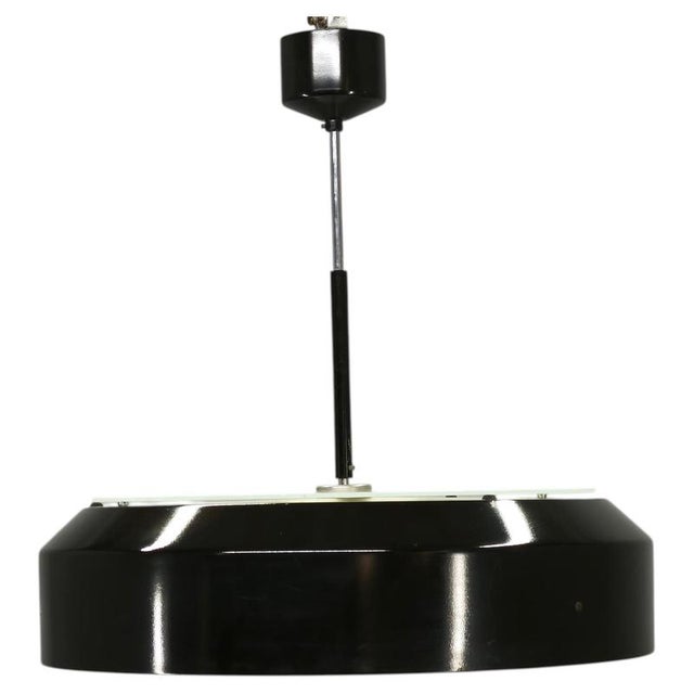 Modernist Black Glass Pendant Light from Napako, Czechoslovakia, 1960s For Sale - Image 16 of 16