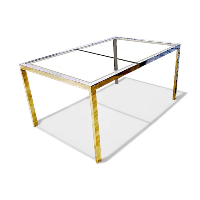 Modernist Milo Baughman for D. I. A. Chrome and Glass Dining Table With 20” Leaf Extension For Sale - Image 11 of 14