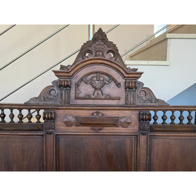 Late 19th Century Antique French Louis XVI Style Rosewood Carved Bed Frame, 1880 For Sale - Image 5 of 15