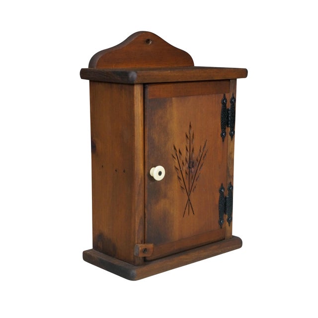Farmhouse Pine Apothecary Farmhouse Wheat Branch Medicine Spice Rack Cabinet 16" For Sale - Image 3 of 13