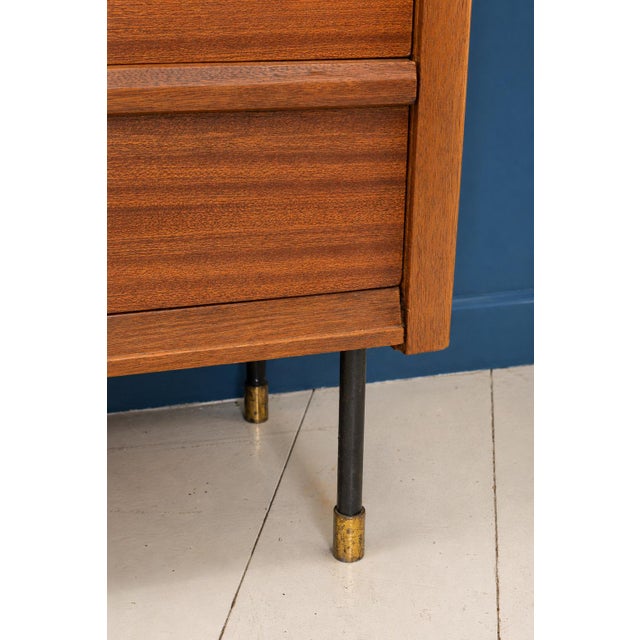Wood Mid-Century Modern Italian Bookcase in Striped Mahogany, 1950s For Sale - Image 7 of 9