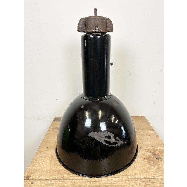 Industrial Bauhaus Black Enamel Pendant Lamps from Elektrosvit, 1950s, Set of 4 For Sale - Image 11 of 18