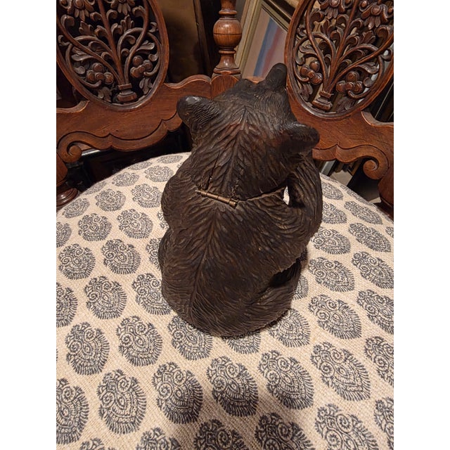 Wood Black Forest Bear Inkwell For Sale - Image 7 of 13