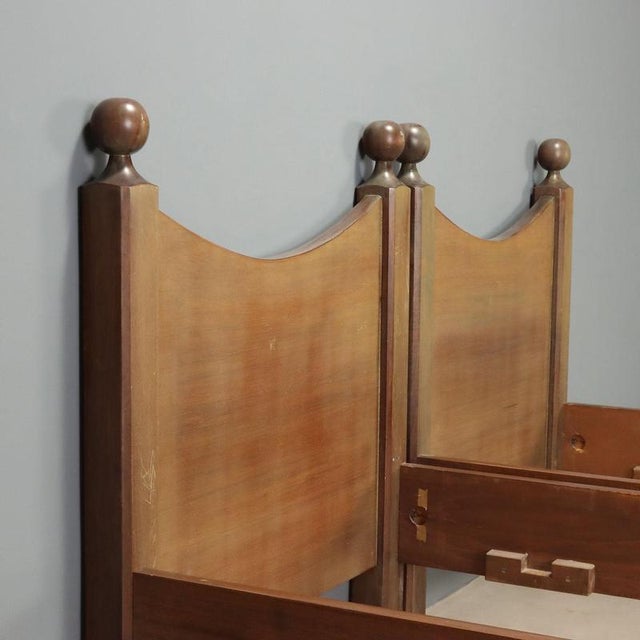 Vintage Single Beds in the style of L. Caccia Dominioni, 1960s For Sale - Image 3 of 8