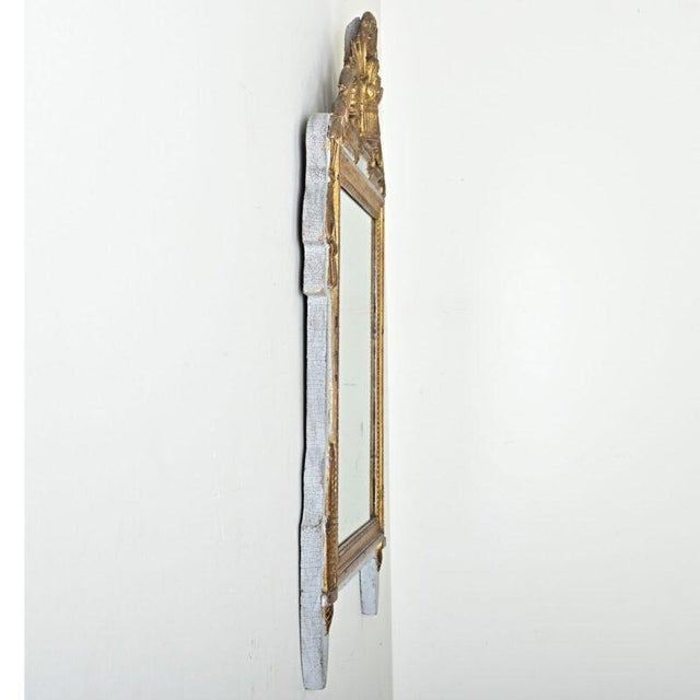 Wood French 18th Century Louis XVI Gilt & Painted Mirror For Sale - Image 7 of 9