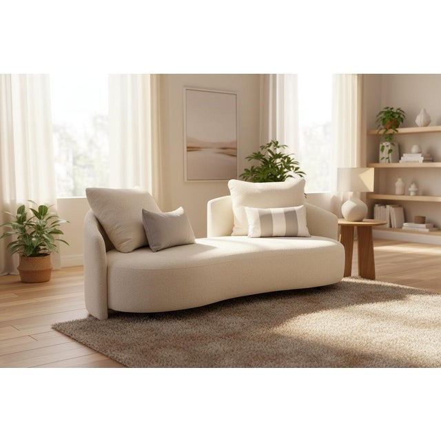 2020s Serene Outdoor Sofa - 83", Cream Bouclé All-Weather For Sale - Image 5 of 8