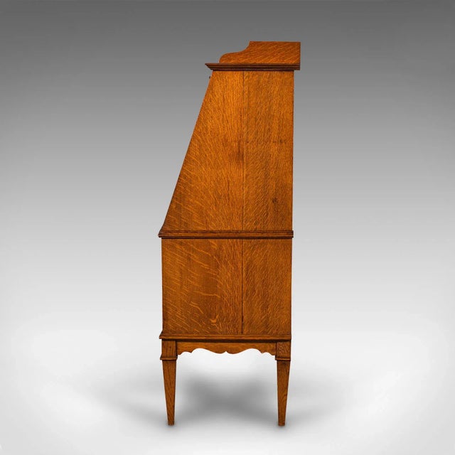 Late 19th Century 1900s Antique Victorian English Oak Metamorphic Drink Cabinet For Sale - Image 5 of 13