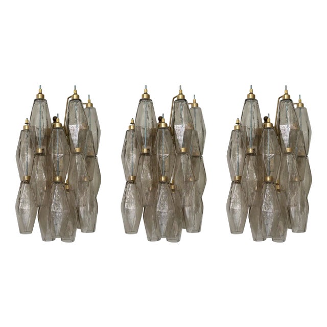 Vintage Murano Corridor Wall Lamps in Sand Beige, Set of 3 For Sale