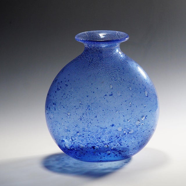 Mid-Century Modern Monumental Ercole Barovier - Barovier & Toso Efeso Blue Vase 1964 For Sale - Image 3 of 13