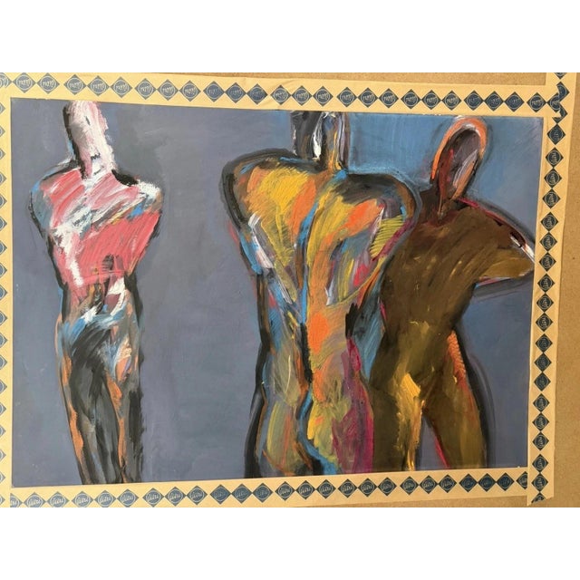 Modern After Francis Bacon, Figurative Composition, Mixed Media For Sale - Image 3 of 12