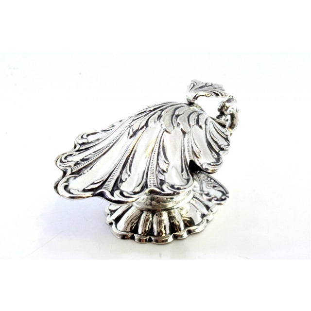 Metal Silver Salt Shaker with Reliefs and Applications For Sale - Image 7 of 8