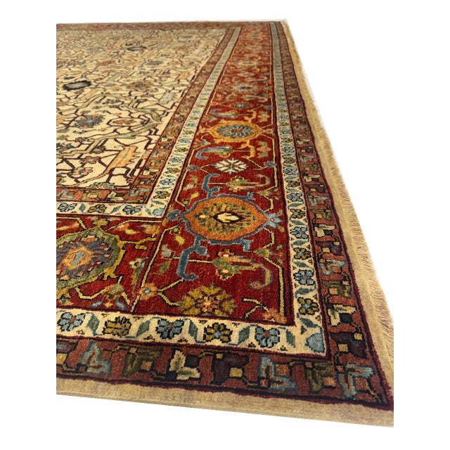 Pasargad DC Ivory Fine Hand Knotted Serapi Design Rug For Sale - Image 11 of 12