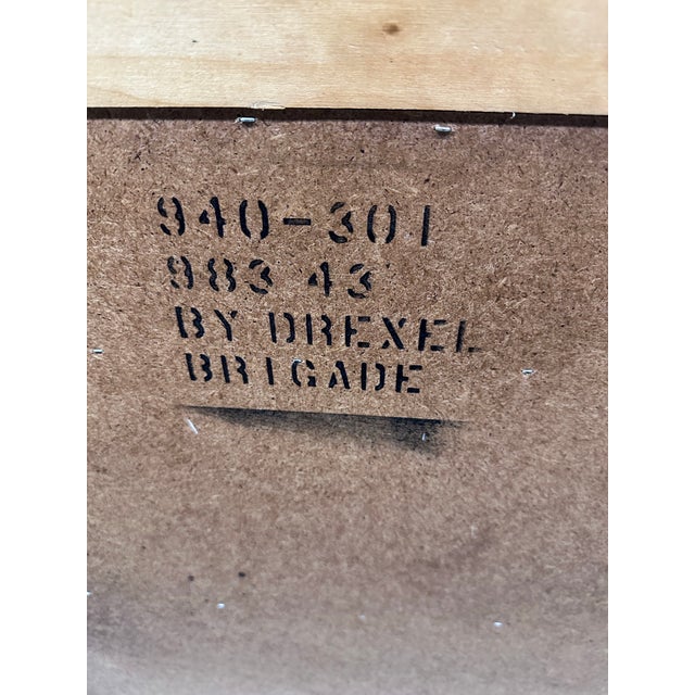 Brown 1980s Drexel Campaign Style Desk For Sale - Image 8 of 11