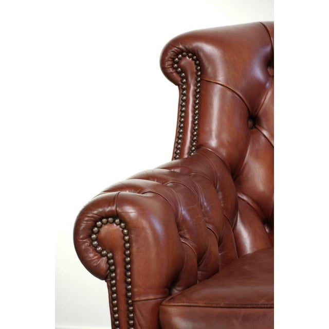 Chesterfield Club Chair in Cowhide Leather For Sale - Image 10 of 13
