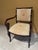 Late 20th Century Empire Revival Faiteuil Carved Mahogany & Brocade Armchair For Sale - Image 10 of 11