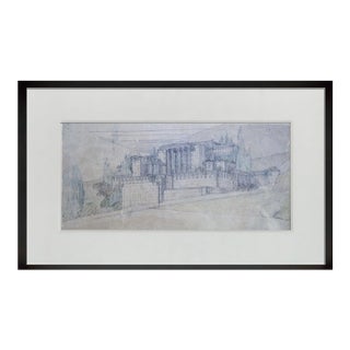 Frank Lloyd Wright Architectural Lithograph | Storer House Hollywood California For Sale