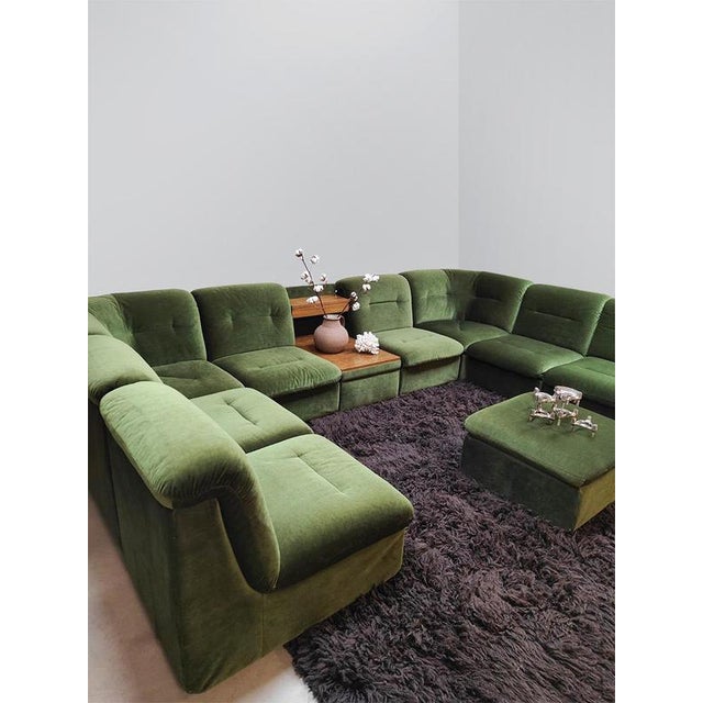 Vintage Modular Sofa in Velvet, 1970s For Sale - Image 6 of 8