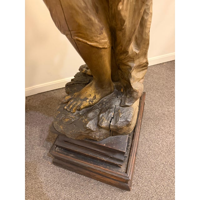 19th Century French Hand-Carved Venus or Aphrodite Statue in Faux Bronze, Circa 1870 For Sale - Image 12 of 16