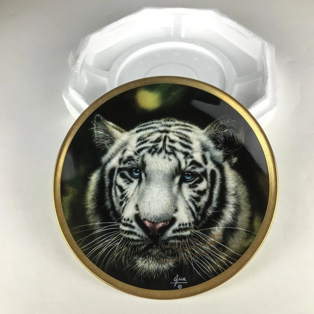 Ceramic Vintage 1993 Porcelain Plate of White Tiger Signed Lenox For Sale - Image 7 of 10
