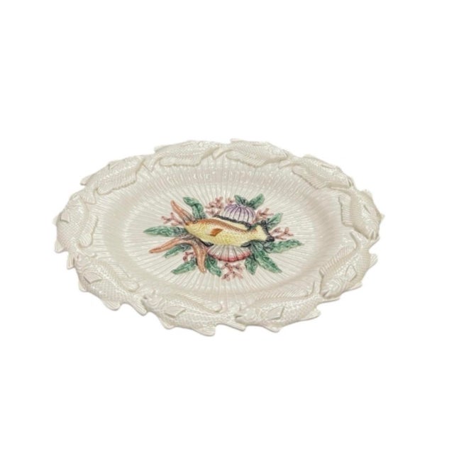 Coastal Vintage 1986 Fitz & Floyd Ceramic Ocean Life Relief Platter Bowl For Sale - Image 3 of 12
