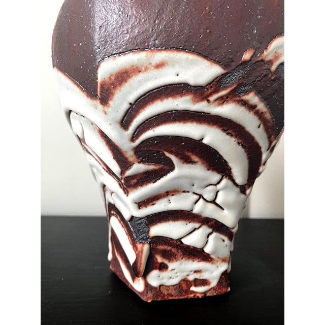 Japanese Studio Ceramic Vase by Ken Matsuzaki with Original Tomobako For Sale - Image 15 of 18