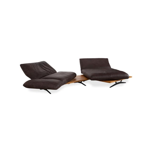 Brown Marylin Leather Corner Sofa with Ottoman from Koinor, Set of 2 For Sale - Image 8 of 18