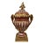 Burgundy French Style Porcelain Covered Vase With Gold Leaf Details & Gilt Bronze Mounts For Sale