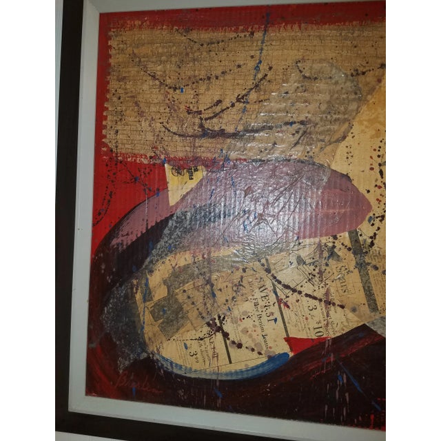 Mid 20th Century Mixed-Media Collage, Framed For Sale - Image 4 of 6
