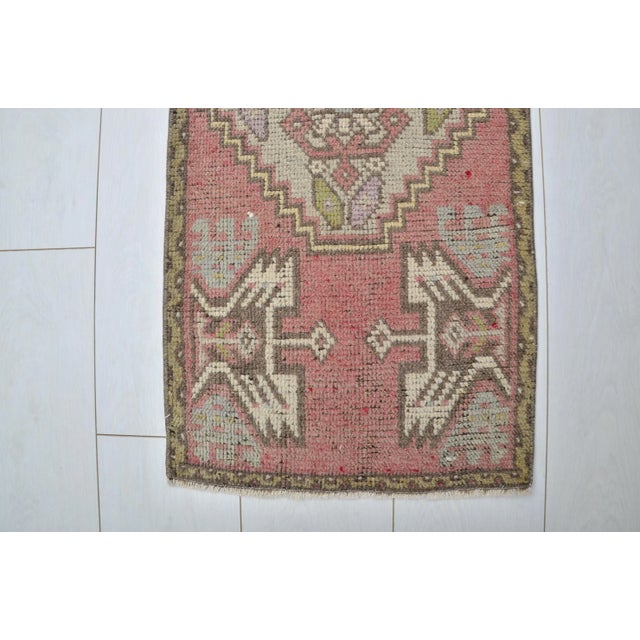 Vintage Hand-Made Floor Muted Door Mat For Sale - Image 4 of 6